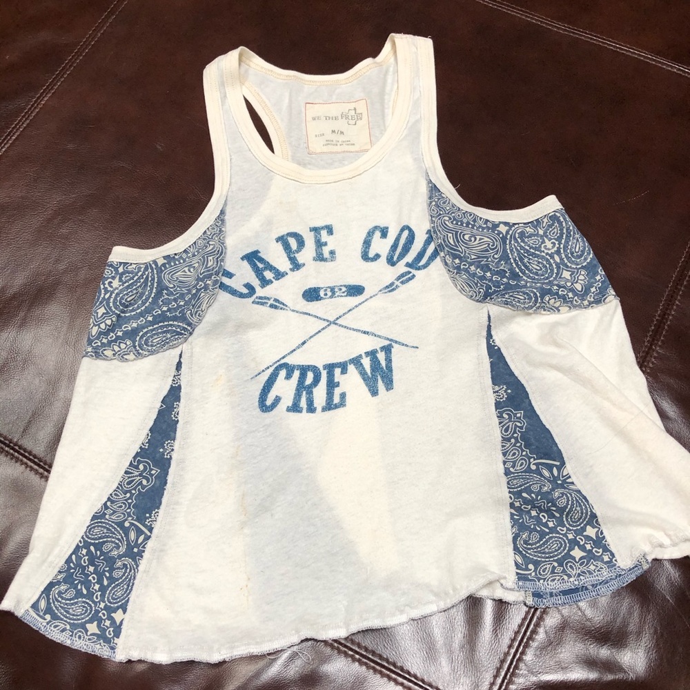 Free people racer back paisley top. Medium